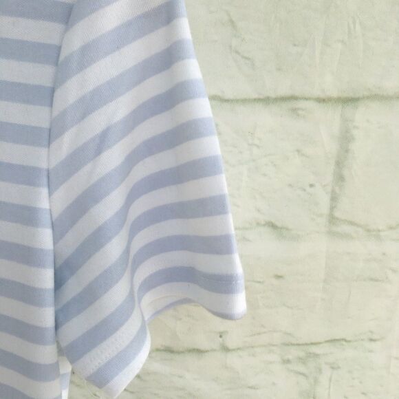 Karen Scott Blue Stripe Sequin Flip Flops Tee P - Picture 12 of 12